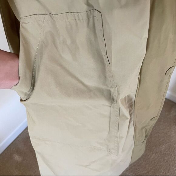 Gorpcore Minimalist Oversized Utility Rain Coat Size XS Gold/ Beige/ Ochre - Picture 3 of 13